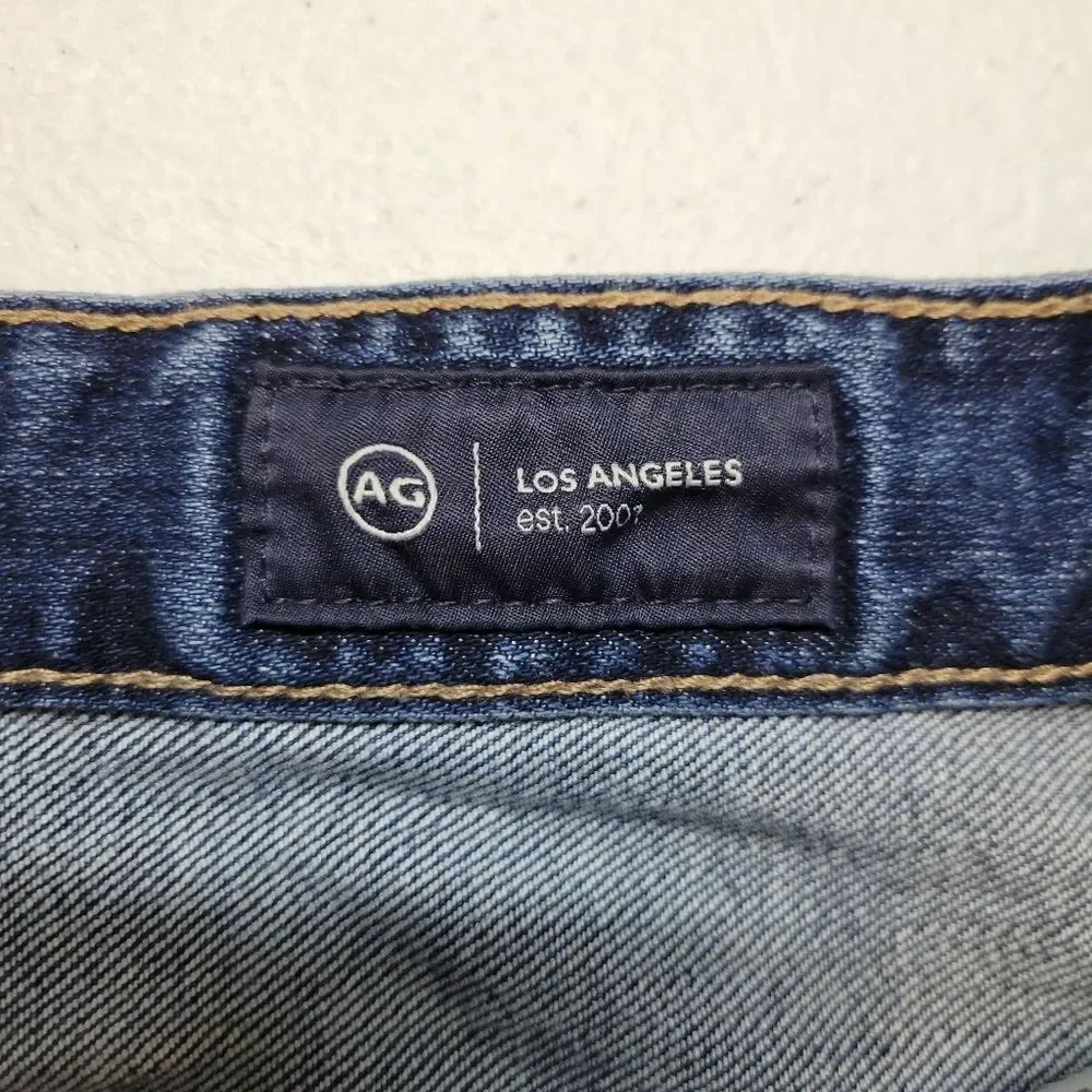 Ag Adriano Goldschmied Saige High Rise Straight Dark Wash Denim Blue Jeans